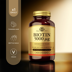 Image 2 for Biotin 5000µg 100 Vegi Capsules