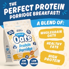 Image 4 for Critical Oats Advanced Protein Porridge - Whey Protein Powder Blend With Wholegrain Oats & Iso-Xp Protein Isolate (600G - 10 Servings) (Golden Syrup)
