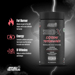 Image 2 for Shred X Fat Burner - Abe All Black Everything Fat Burner, Thermo Weight Management (90 Capsules - 30 Servings)