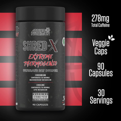 Image 4 for Shred X Fat Burner - Abe All Black Everything Fat Burner, Thermo Weight Management (90 Capsules - 30 Servings)