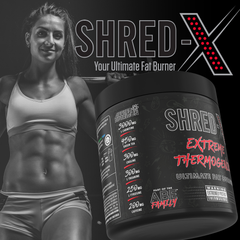 Image 2 for Shred X Fat Burner - Abe All Black Everything Fat Burner, Thermo Weight Management (300G - 30 Servings) (Sour Gummy Bear)