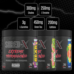 Image 3 for Shred X Fat Burner - Abe All Black Everything Fat Burner, Thermo Weight Management (300G - 30 Servings) (Lemon Ice Tea)
