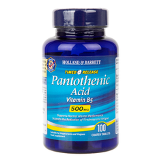 Image 1 for Timed Release Pantothenic Acid 100 Caplets 500mg