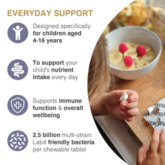 Image 5 for Pro-ven Biotics Acidophilus & Bifidus with Multivitamins - 30 Chewable Tablets for Children (Aged 4-16)