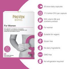 Image 2 for Pro-ven Biotics Women’s Lactobacillus With Cranberry 30 Capsules