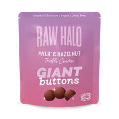 Image 1 for Organic Vegan Giant Chocolate Buttons Mylk & Hazelnut 90g