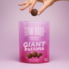 Image 2 for Organic Vegan Giant Chocolate Buttons Mylk & Hazelnut 90g