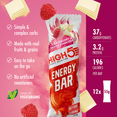 Image 3 for Energy Bar Raspberry & White Chocolate 55g