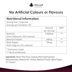 Image 2 for New Leaf Beetroot Capsules With Black Pepper 180 Capsules