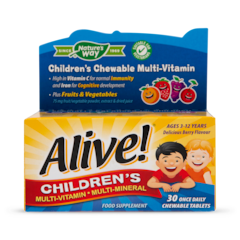 Image 1 for Alive! Children's Chewable Multi-Vitamin 30 Tablets