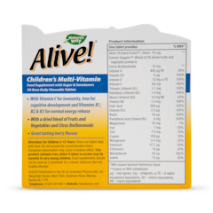 Image 2 for Alive! Children's Chewable Multi-Vitamin 30 Tablets