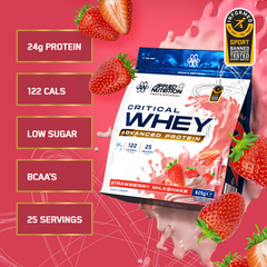 Image 4 for Critical Whey Protein Powder Strawberry Milkshake 825g