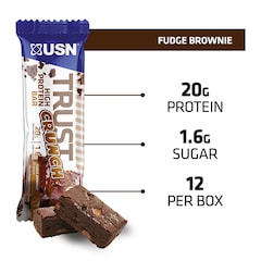 USN Trust Crunch Protein Bar Fudge Brownie 12x60g