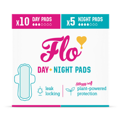 Image 1 for Bamboo Period Pads with Wings Combo Pack 10 Day Pads, 5 Night Pads (15 Pads)
