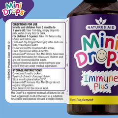 Image 2 for Mini Drops Children's Immune Plus Blackcurrant Flavour Supplement 50ml