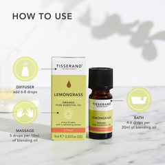 Image 4 for Lemongrass Organic Pure Essential Oil 9ml