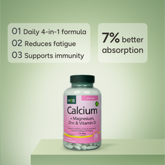 Image 4 for Vegan Calcium Magnesium Vitamin D & Zinc 120 Tablets