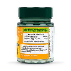 Image 2 for Vitamin D 400 I.U. 10ug 90 Tablets