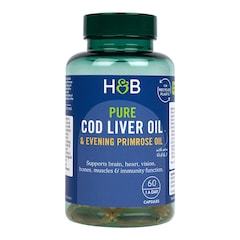 Holland & Barrett Pure Cod Liver Oil with Evening Primrose Oil 500mg 60 Capsules