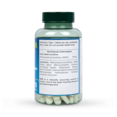 Image 3 for MSM 750mg 120 Tablets