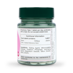 Image 3 for Biotin 1000ug 60 Tablets