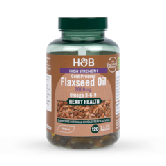 Image 1 for Vegan High Strength Flaxseed Triple Omega 3-6-9 Oil 120 Capsules