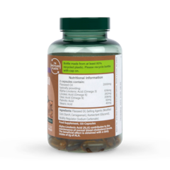 Image 3 for Vegan High Strength Flaxseed Triple Omega 3-6-9 Oil 120 Capsules