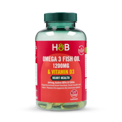 Omega 3 Fish Oil + D3 1200mg 120 Capsules