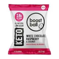 Boostball Keto White Chocolate Raspberry & Coconut 40g