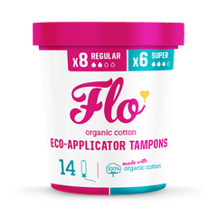 Image 1 for Organic Cotton Applicator Tampon Combo Pack (8 regular + 6 super tampons)