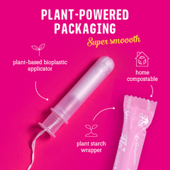 Image 4 for Organic Cotton Applicator Tampon Combo Pack (8 regular + 6 super tampons)