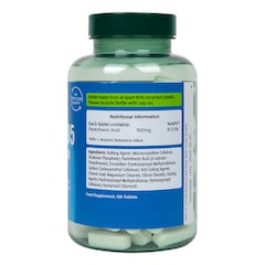 Slow Release Vitamin B5 + Panthothenic Acid 500mg 120 Tablets