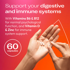 Image 4 for Brighten, Brain & Gut Health Supplement with Multivitamins & Zinc 60 Capsules