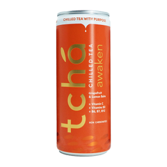 Image 1 for Tcha Awaken Grapefruit & Lemon Balm Chilled Tea 250ml