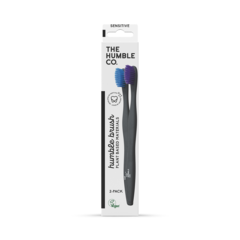 Image 1 for Humble Plant Based Sensitive Toothbrush - Pack of 2 (Blue/Purple or Black/White)