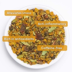 Image 2 for Vahdam Turmeric Saffron Herbal Tea Tisane Loose Leaf 100g