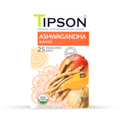 Organic Ashwagandha Mango (25 Enveloped Tea Bags)