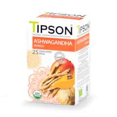 Organic Ashwagandha Mango (25 Enveloped Tea Bags)