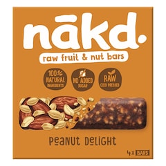 Nakd Raw Fruit & Nut Bars Peanut Delight 4 x 35g