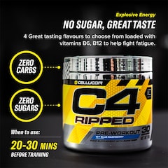 C4 Ripped Pre-Workout Icy Blue Raspberry 165g