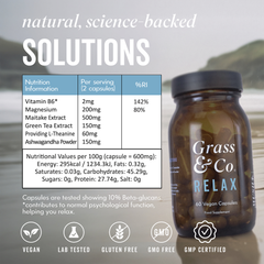 Image 4 for RELAX Maitake Mushrooms with Ashwagandha + Magnesium 60 Vegan Capsules