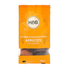 Holland & Barrett Dark Chocolate Dipped Apricots 210g