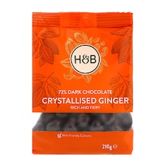 Holland & Barrett Dark Chocolate Crystallised Ginger 210g