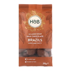 Holland & Barrett No Added Sugar Milk Chocolate Brazil Nuts 210g