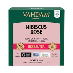 Vahdam Teas Hibiscus Rose Herbal Tea (15 Tea Bags)