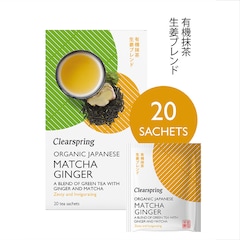 Clearspring Organic Japanese Matcha Ginger, Green Tea 20 Tea Bags