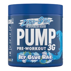 Caffeine Free Pump  3G Pre Workout Icy Blue Raz 375g