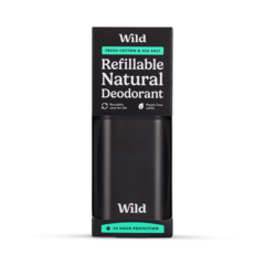 Image 1 for WILD Black Case Fresh Cotton & Sea Salt Deodorant Starter Pack
