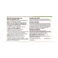 Image 2 for Glycerin Suppositories 2g Children's Size 12 Suppositories