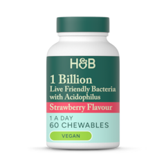 Live Friendly Bacteria Strawberry Flavour 60 Chewable Tablets